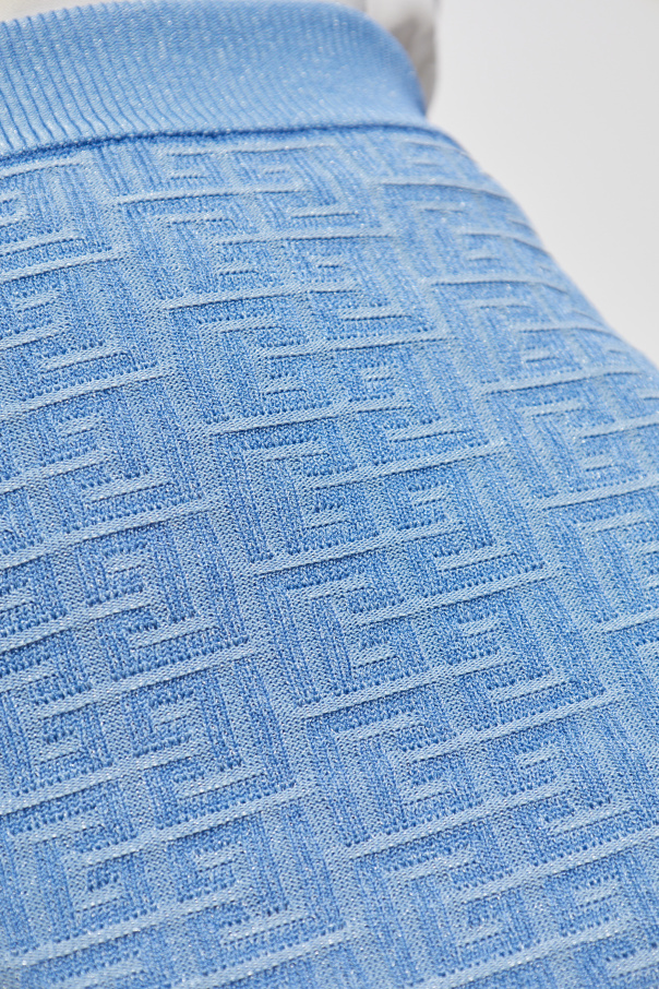 Light blue Short skirt with monogram Balmain - Vitkac Italy